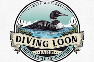 make traditional logo for a sustainable farm in michigan