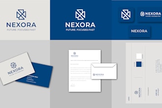 design modern minimalist business logo with brand kit