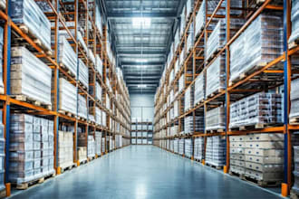 do 3d render warehouse, factory, industrial design