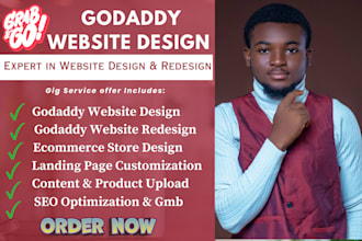 design godaddy website, godaddy website redesign, godaddy ecommerce, wordpress