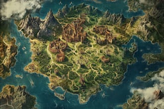 do any ship, or fantasy map illustration with cool details