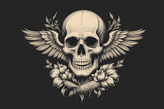 draw old school tattoo for t shirt design