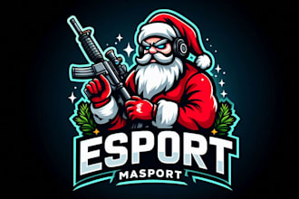 design eye catchy santa sport mascot logo in 12 hours