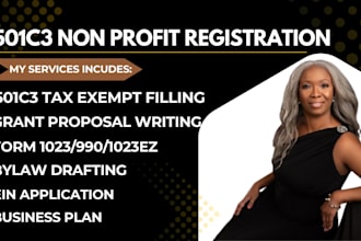 non profit registration grant writing 501c3 tax exempt bylaw form 1023 990 ein