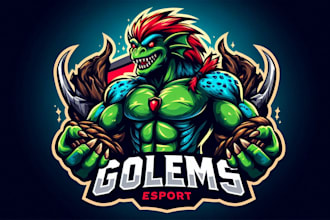 create amazing golems sport mascot logo with unlimited revisions
