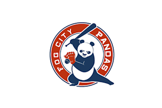 design beautiful pandas softball team logo