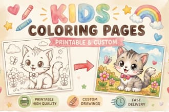 create cute and simple coloring printable book for kids