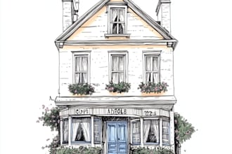 hand draw house portrait and building illustrations