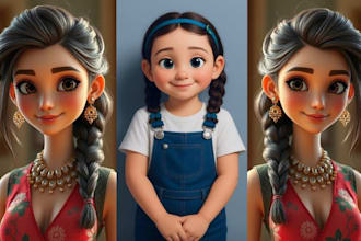do 3d cartoon character design mascot character animation 3d model in blender
