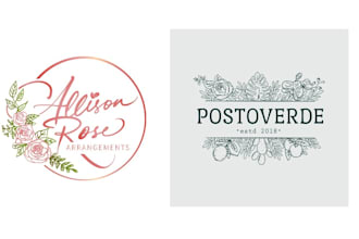 create unique boho, feminine, botanical, whimsical, and floral logo design