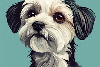 paint dog, cats, whatever pet portrait with watercolor