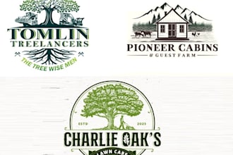 do minimal tree, leaf, garden, agriculture and vegetable logo design