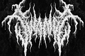 create black, death metal, grindcore deathcore band logo