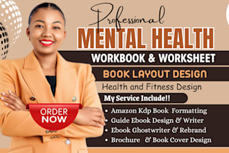 design guide ebook mental health workbook, worksheet, PDF lead magnet, brochure