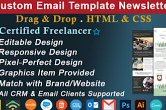 design klaviyo, mailerlite, brevo, hubspot and mailchimp email template in 5 hrs