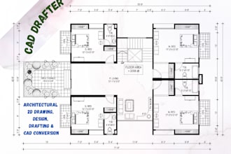 do architectural, construction cad drawings and autocad 2d drafting