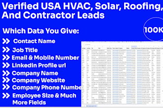 provide verified USA hvac, solar, roofing, and contractor leads