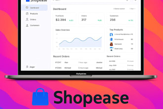 design a modern and responsive e commerce admin dashboard