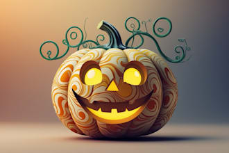 do halloween pumpkin mascot logo
