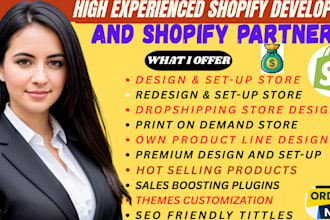 setup and customize your shopify store or shopify website