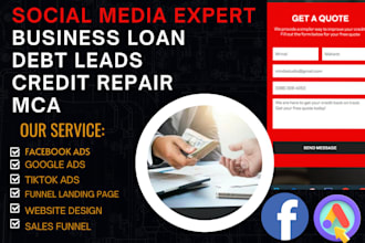 do facebook ads for debt settlement leads finance business loan leads mca leads