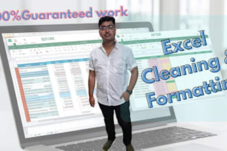 clean, format, merge, split excel data