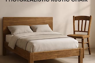 do photorealistic rendering for 3d wood furniture model, 3d chair, 3d bed