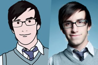 draw a Julian Opie style cartoon from your picture