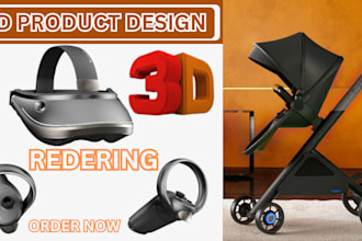 create photorealistic 3d product renderings , cad models and animation