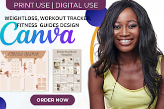 design editable  canva ebook, fitness guides, workout planners, diet trackers