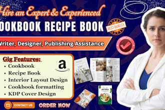 write easy to follow food recipes for recipe book, cookbook, recipe book cover