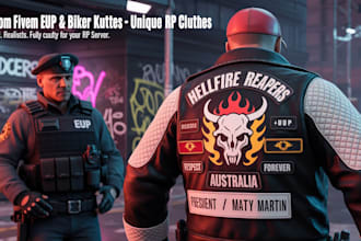 design unique fivem eup, biker kuttes, and rp gang clothes