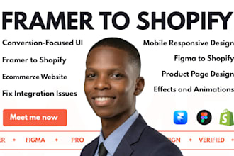 framer landing page to shopify, luxury shopify ecommerce website development,