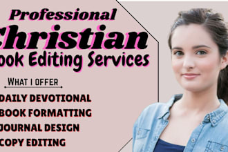 copy edit format christian book devotionals, prayer journal, workbook design kdp