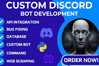 develop custom coded discord bot with advanced features, commands and automation