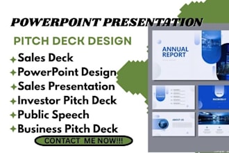 do powerpoint presentation, project, business speech, pitch deck, ebook on canva