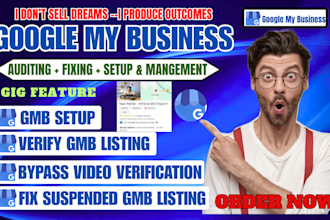 setup, reinstate suspended gmb and do google my business profile verification