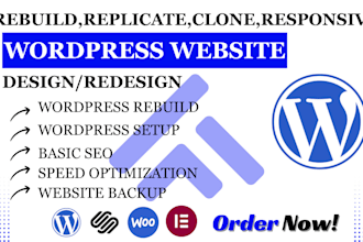rebuild and fix your wordpress website for better speed, SEO and conversions