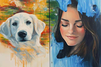 paint a pet portrait on canvas