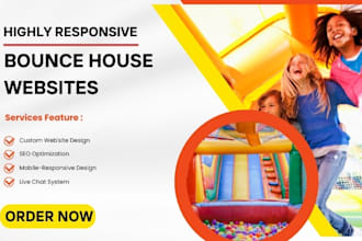 design bounce house website, party rental website, event rental website