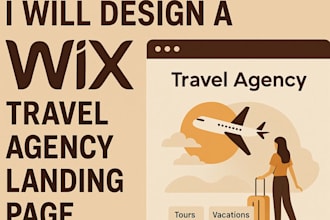 design wix travel agency landing page for tours, vacations, trips and bookings