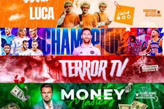design an outstanding youtube banner and logo