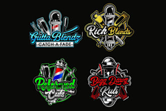 design a unique barbershop or barber logo for your brand