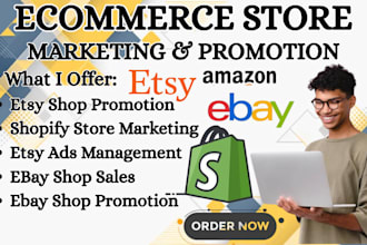 promote your products on etsy ebay amazon and shopify to boost traffic and sales