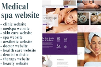 create bookin beautiful website, beauty spa website, medical spa website,