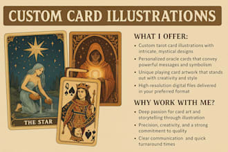 design custom tarot cards and oracle card illustrations