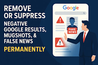 remove or suppress negative google results, mugshots and false news permanently