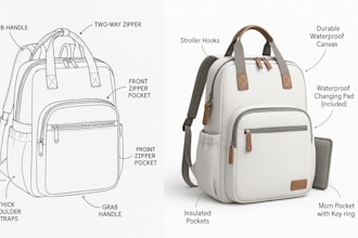 design backpack leather handbag, tote, wallet, lagguage tech pack for your brand