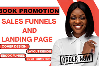 create high converting sales funnels or landing pages for amazon book promotion