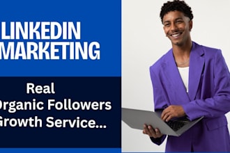 be your linkedin marketing social media manager content creator real followers